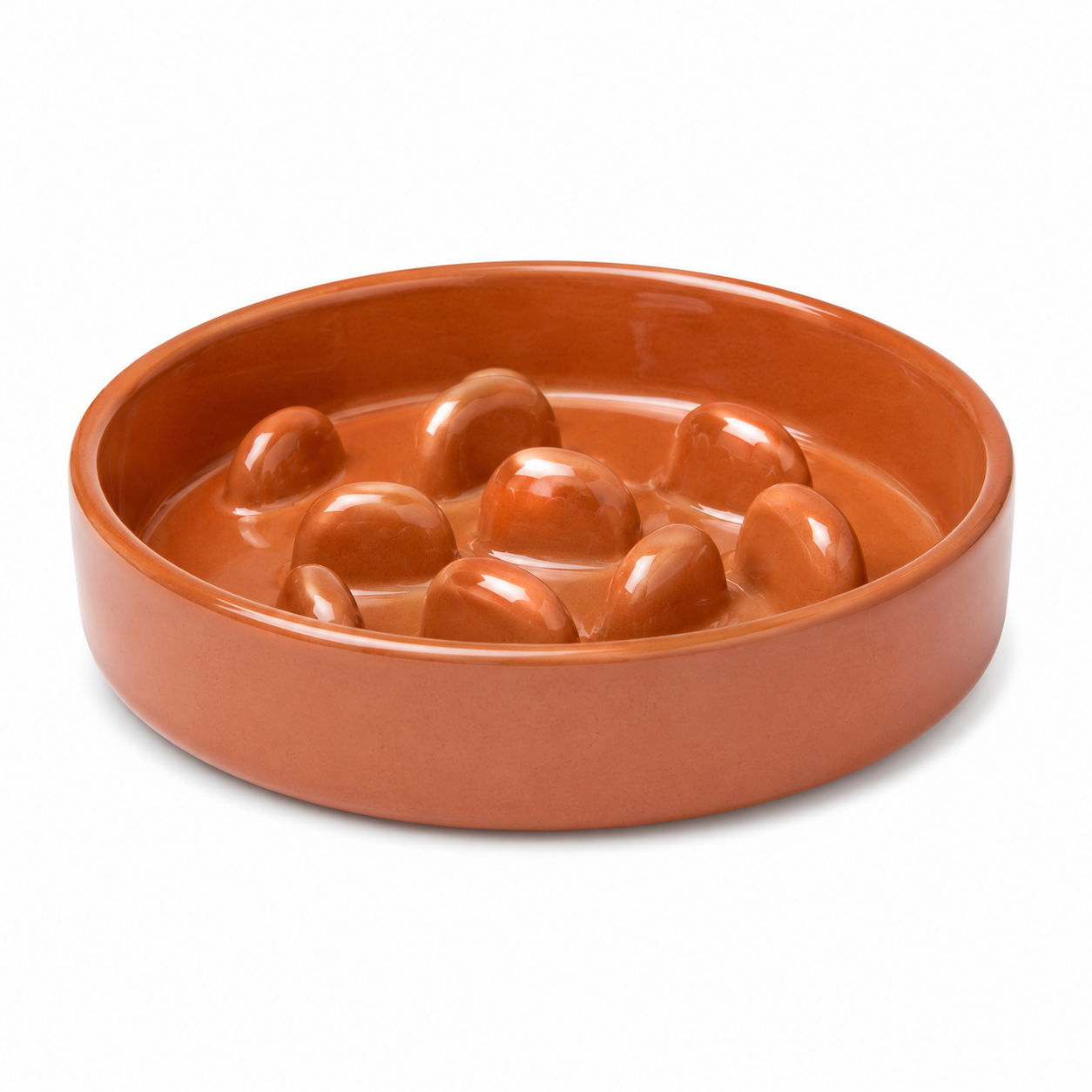 Gamelle anti-glouton terracotta pour chat en céramique 500 ml