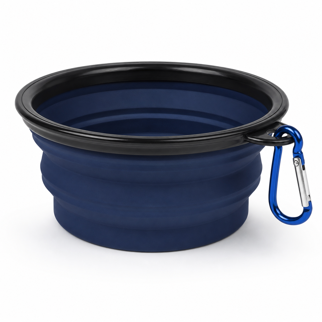 Gamelle pliable bleu marine pour le voyage avec mousqueton 700 ml