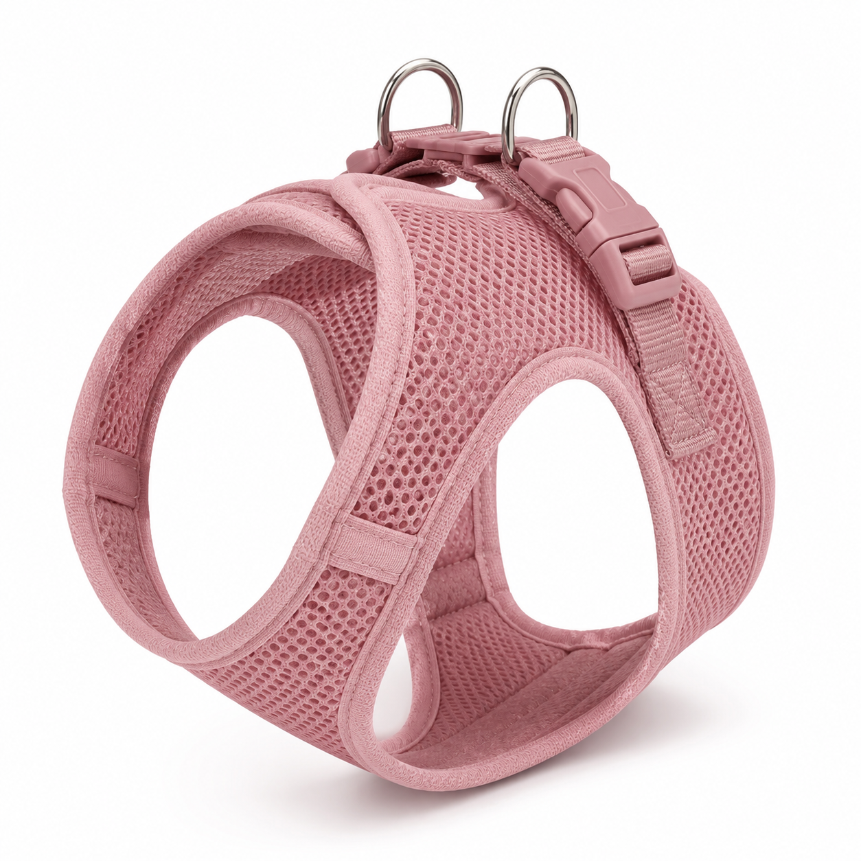 Harnais rose poudré à enfiler pour petit chien taille S