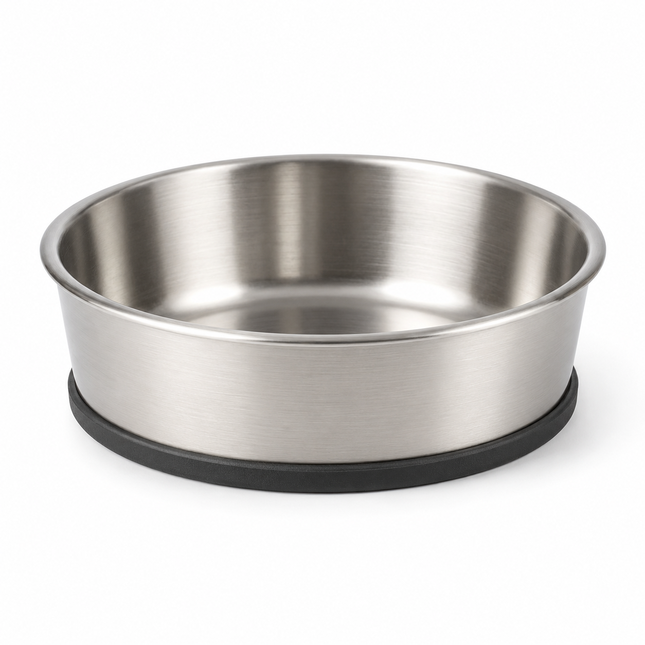 Gamelle en inox brossé pour chien avec base antidérapante 900 ml