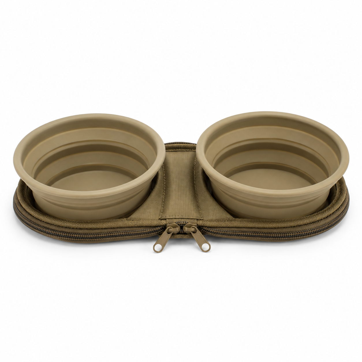 Double gamelle pliable kaki pour randonnée 2x500 ml