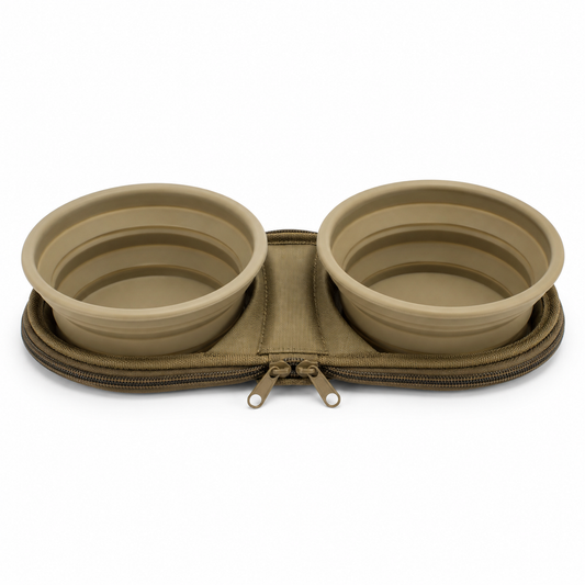 Double gamelle pliable kaki pour randonnée 2x500 ml