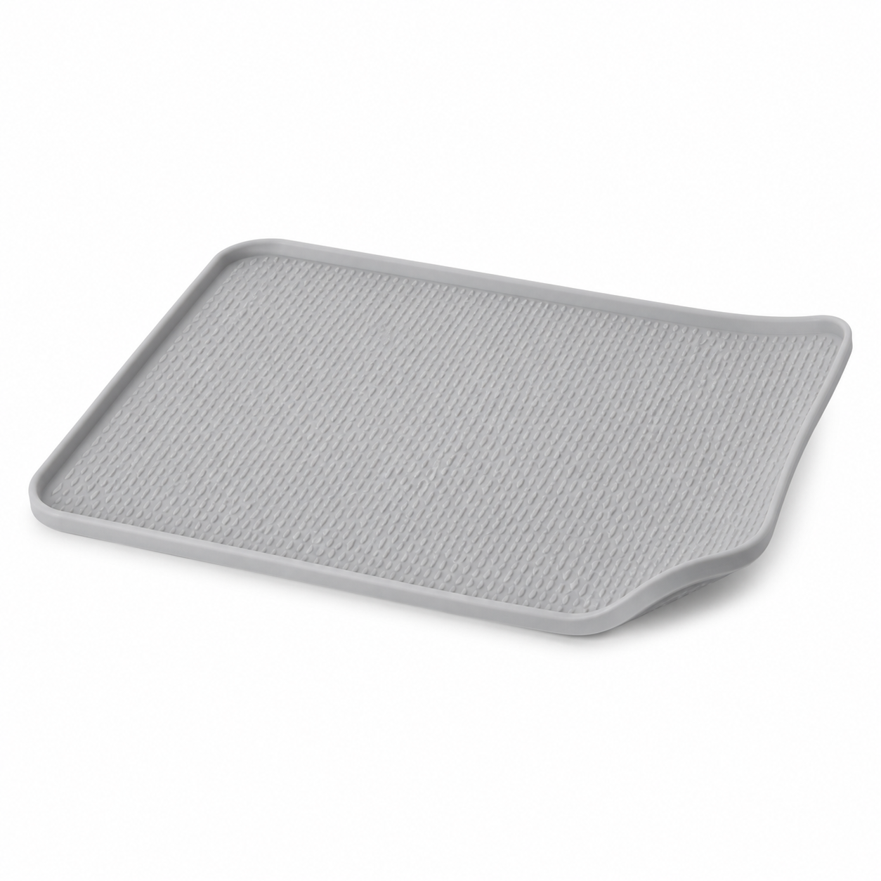 Tapis de gamelle en silicone gris clair avec rebord 48x30 cm