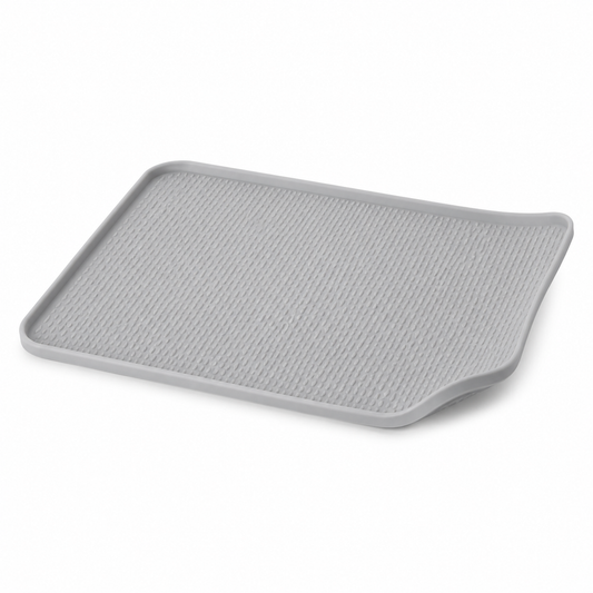 Tapis de gamelle en silicone gris clair avec rebord 48x30 cm