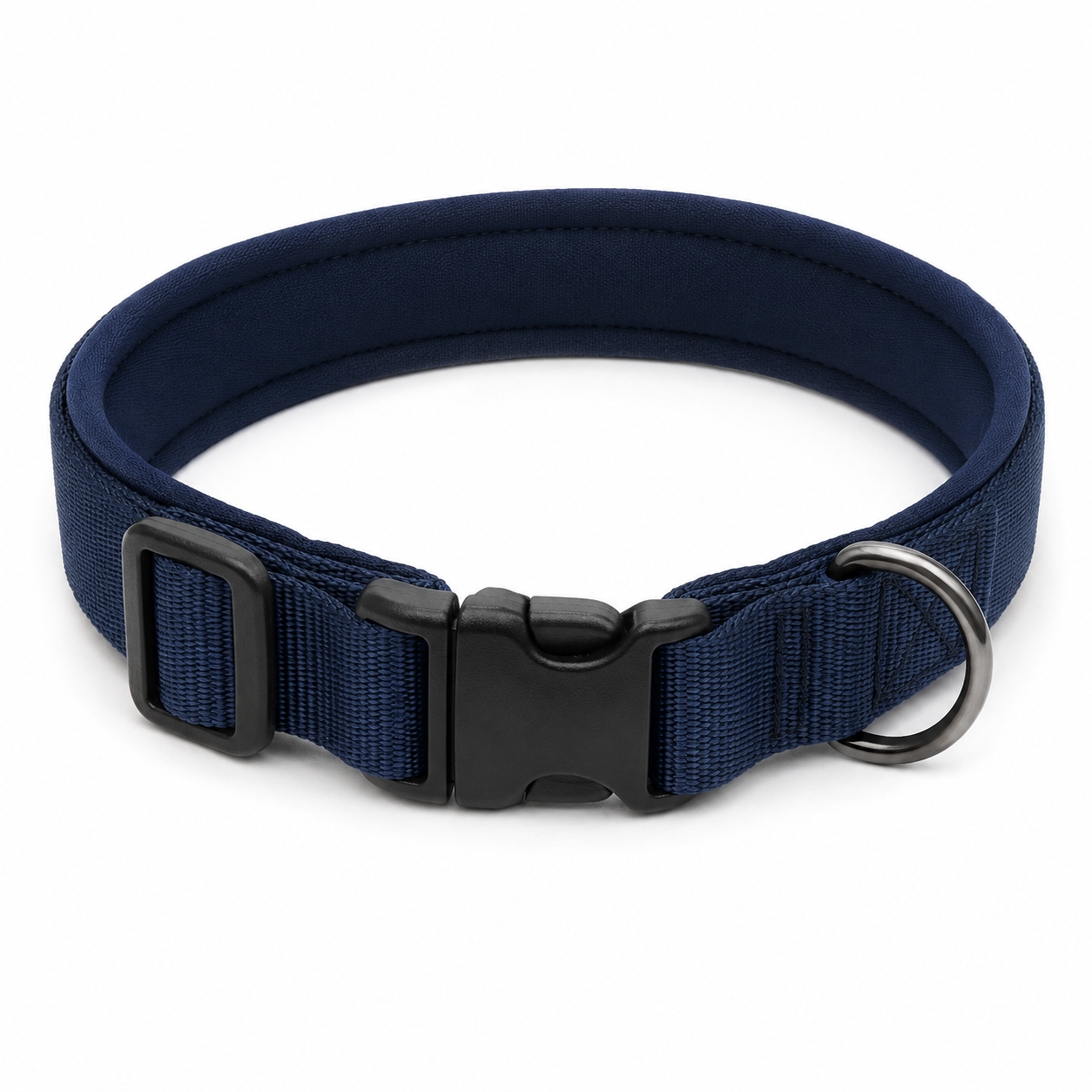 Collier rembourré bleu marine pour chien en néoprène 40-55 cm