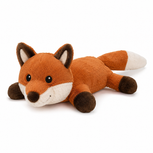 Peluche renard terracotta pour chien avec couineur 32 cm