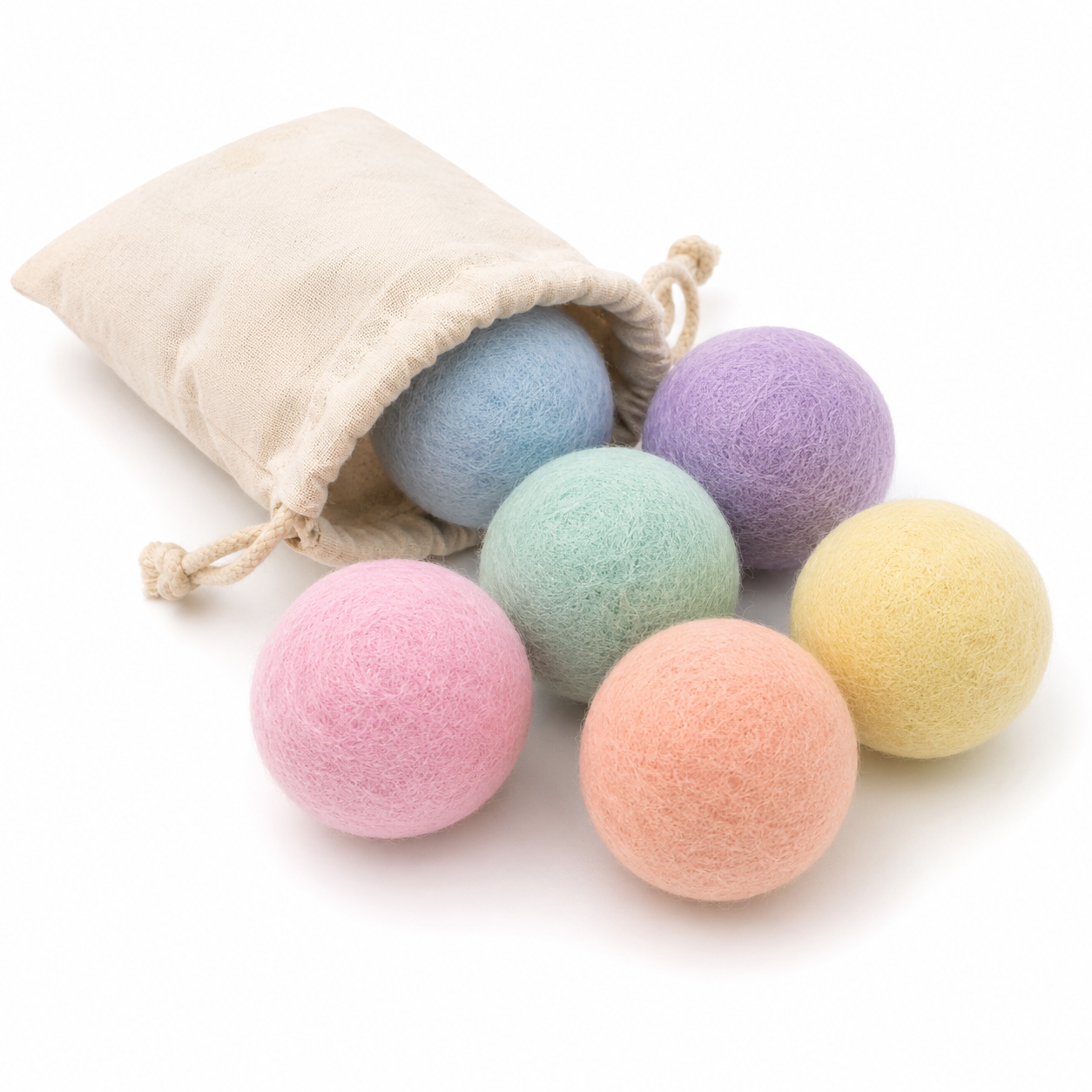 Lot de balles pastel pour chat en feutre 6 pièces