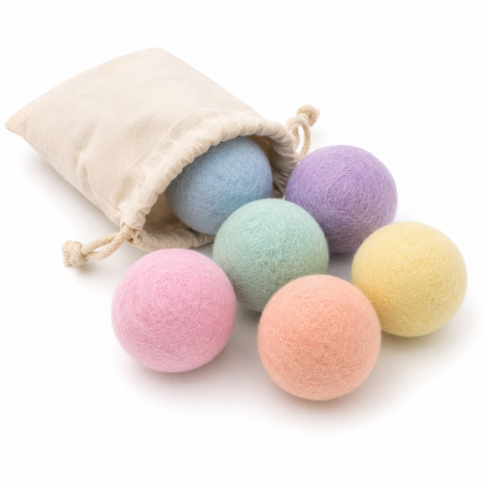 Lot de balles pastel pour chat en feutre 6 pièces