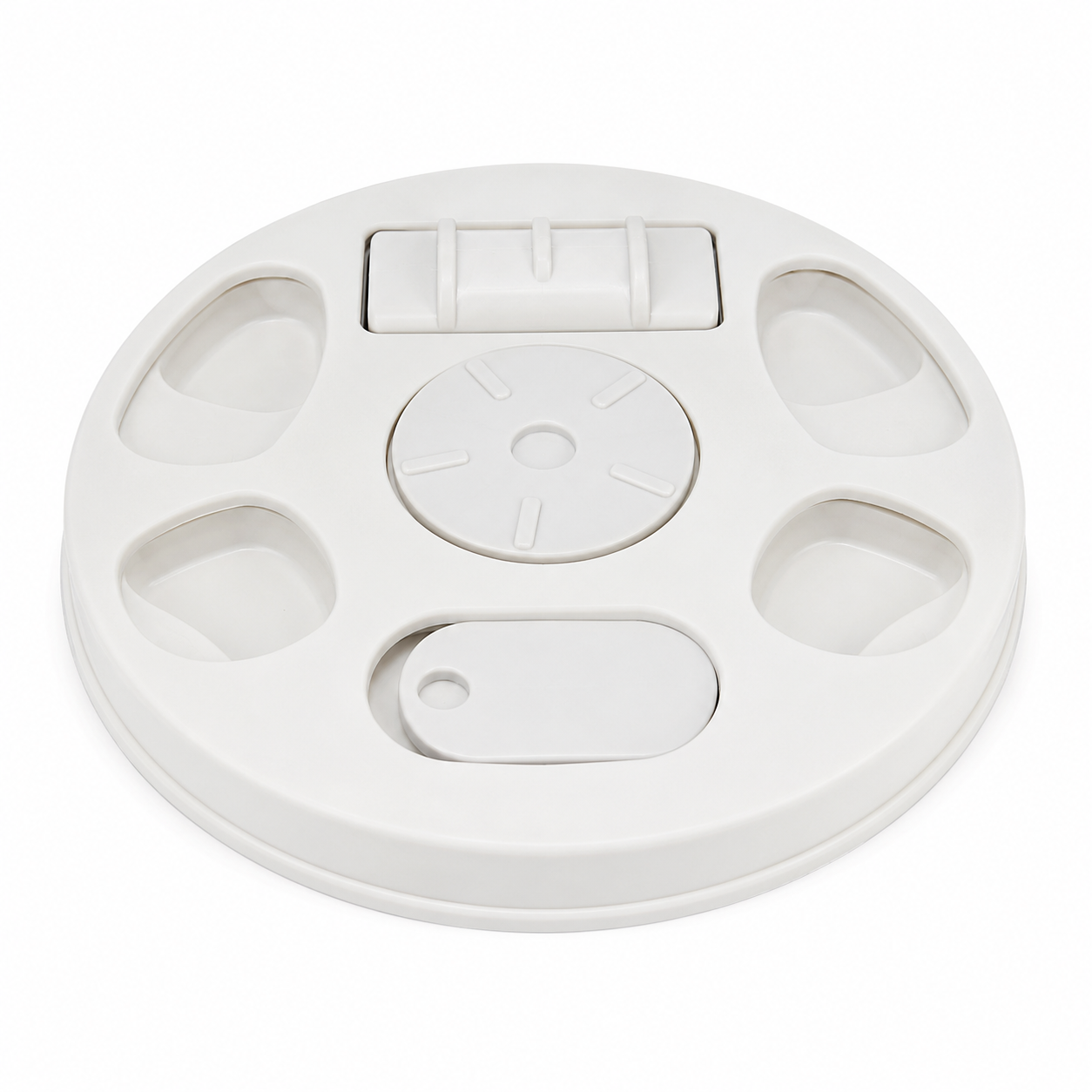 Plateau puzzle blanc pour chat avec compartiments à friandises 30 cm
