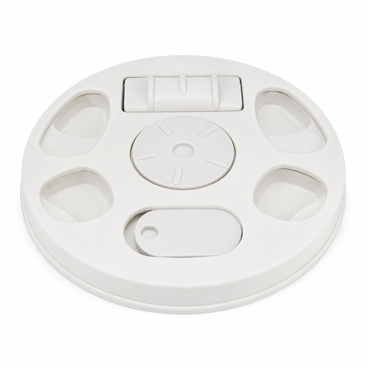 Plateau puzzle blanc pour chat avec compartiments à friandises 30 cm
