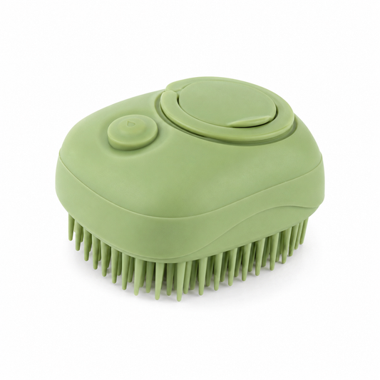 Brosse de massage verte pour le bain avec réservoir manuel 11 cm